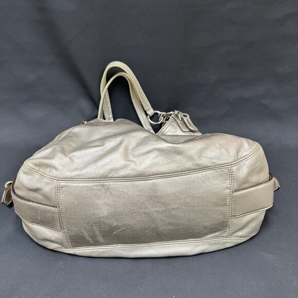 Coach Vintage Silver Soft Leather Satchel Purse Bag with Double Handle - Picture 3 of 12